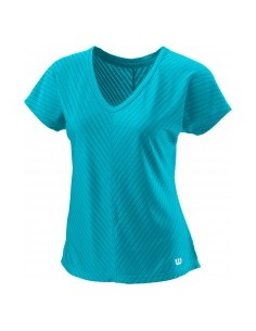 T-Shirt Wilson Femme Training V-Neck II Bleu 