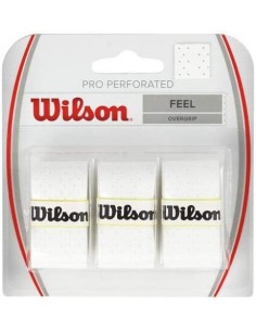 Lote de 3 overgrips perforados Wilson Pro blanco 